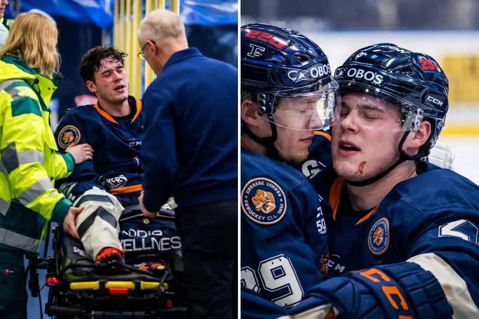 Matchen bryts – efter otäcka skadan